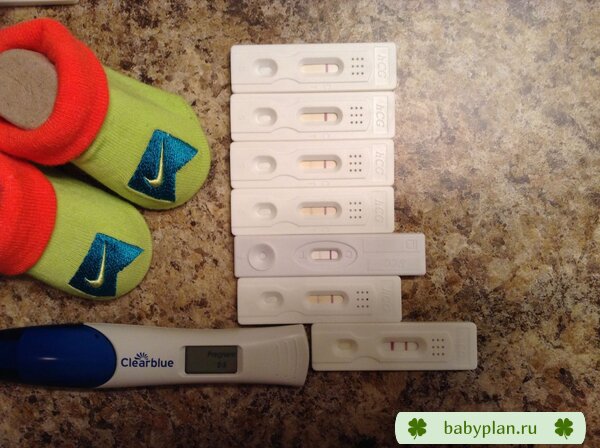 Наконец мои беременные тесты  с 9 дпо по 18 дпо