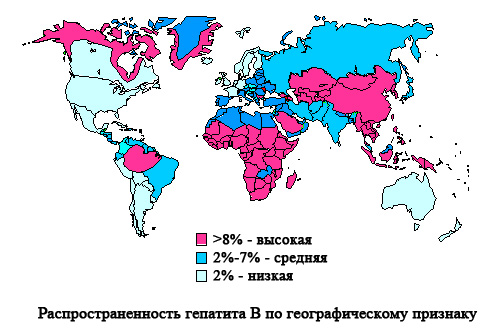 Распространенность гепатита B