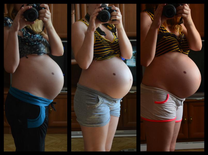 1 неделя до родов. Опущенный живот у беременных.