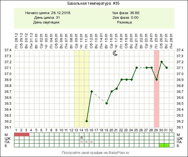 Базальная температура при беременности при месячных